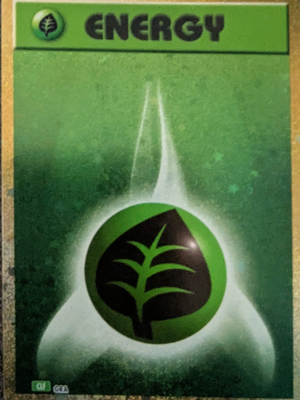Pokemon Grass Energy Card - Green and Black Artwork